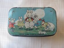 1930’s Tindeco Peter Rabbit & Family Easter Tin Candy Lunch Box Pail picture