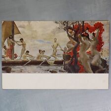 Odysseus and Sirens nymph witch. Poppy music. Nude men. Antique postcard 1912🦉 picture
