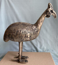 Rare Large Brass Bronze African Figurines Guinea fowl picture