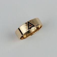 Vintage 14k Rose Gold Mens Freemason/Masonic Ring Band Size 12.5 picture