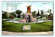 1909 King Fountain Washington Park Albany New York NY Posted Antique Postcard picture