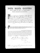 1887 Queen Regent Maria Christina Spain Signed Document Royal King Alfonzo XIII  picture