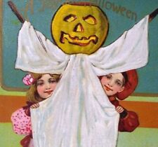 Halloween Postcard Fantasy Paul Finkenrath Goblin Ghost Kids Series 778 Embossed picture