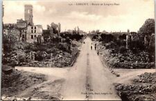 VINTAGE POSTCARD THE RUINS OF LONGWY-HAUT STREET SCENE WITH PEOPLE 1914 WW1 picture