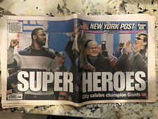 NY Post Feb 8, 2012 - Super Heroes - Champion Giants (*Little Rip On Letter R*) picture