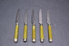 Set of 5 EME ITALIA Olive Marbled Green 18/10 Stainless Italy Butter Knives VTG picture