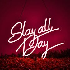 Slay All Day Neon Sign for Wall Décor Dimmable LED Neon Light USB Powered pink picture