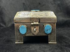 Islamic Antique Silver Plated Khorasan Box With Turquoise Stone Beautiful Art picture