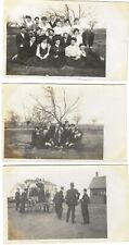 Azo RPPC Postcard of 3 Large Party Men Women and Men Pulling Women on Wagon :D picture