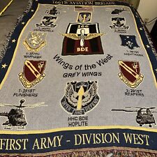 Vintage US Army Throw Blanket 166th Aviation Brigade 1st Division West 66 X 47in picture