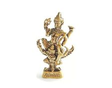 Hindu God Vishnu Narayana Statue Riding Garuda Eagle Bird Worship Fortune Mini picture