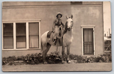 Postcard RPPC, Girl Riding A Horse Unposted picture