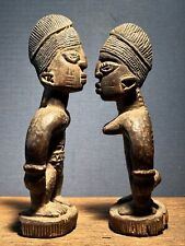 rare old pair of YORUBA IBEJI twin figures - African tribal art sculpture statue picture