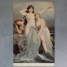 SIRENS SEA nymph mermaid Nude WITCH seducers. Tsarist Russia postcard 1907s🌷 picture