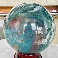 Natural Geode Aquatic Plant Water Grass Moss Agate Crystal Sphere Reiki 1813G picture