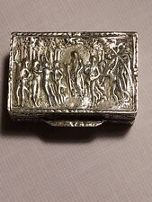 Antique Silver Botticelli Primavera Pill Box Three Graces Angel Cherub Pill Box picture