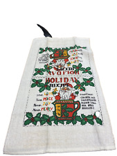 vintage holiday recipe Christmas Santa hand towel picture