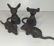 Antique / Vintage Cast Iron Mouse Figurines Set Of 4 picture