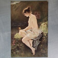 Nymph Glamor Nude Witch moth wings. Tsarist Russia Richard postcard 1909s🦋 picture