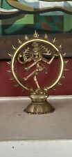 Vintage Brass Shiva Nataraja Lord Of Dance Hindu Goddess Statue Figurine 6