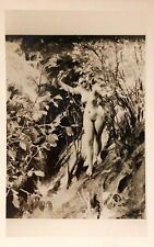 1900s Nude Girl Full Hips Forest Nymph Portrait Vintage Photo card picture
