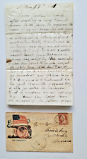 1861 Union Civil War Letter, 1857 Washington 3 Cent Stamp, Indiana Thomas Family picture
