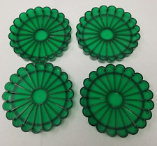 Emerald Green Coasters Hallmark Set of 4 Plastic 1970s picture