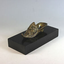 Antique French Paperweight Bronze & Marble Lady Slipper Presse Papier picture