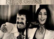LG67 1975 AP Wire Photo CHER & SONNY BONO TOGETHER AGAIN FOR CBS VARIETY SHOW picture
