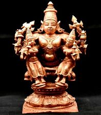 Lord Vishnu Idol With Sridevi And Bhudevi in Pure Solid Copper picture