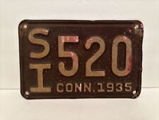 1935 Connecticut license plate - SI 520, Nice Original picture