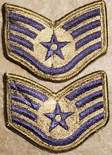 Pair 2 US Air Force Rank Insignia Patch Staff Sergeant Enlisted USAF E-5 subdued picture