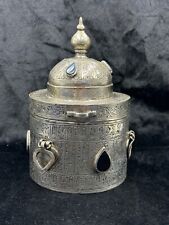 Islamic Antique Silver Plated Khorasan Box With Black Agate Stone Beautiful Art picture