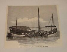 1887 magazine engraving ~ A CHINESE JUNK picture