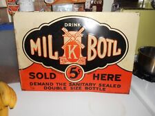 1930's-40's Embossed Tin Milkbotl Sign picture