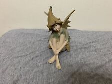 Vintage Resin Winged Sitting Pixie Fairy Boy Figure picture