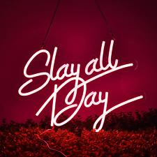 Slay All Day Neon Sign for Wall Décor Dimmable LED Neon Light USB Powered Neon A picture