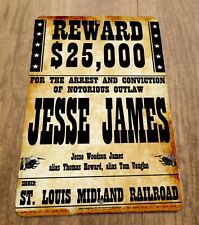 Reward $25000 Jesse James Wanted Poster 8x12 Metal Wall Sign picture