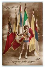 Postcard La Marseillaise France National Anthem Hymn Flags Allies child 1914 F2 picture