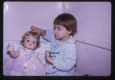 1960s Original Transparency 35mm Slide Photo Child with Ideal Baby Kissy Doll picture