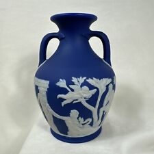 Antique Dark Blue Jasperware Wedgwood Portland Vase 5” AS-IS See Description picture