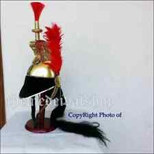 Christmas French Cuirassier Officer's Napoleon Brass Helmet W/ Working Head Red picture