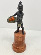 Franz Bergman Vienna Cold Painted Bronze African Boy Fruit Basket 19th Century picture