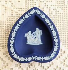 Wedgwood Royal Blue Jasperware Spade Heart Trinket Dish Cupid And Ladies picture