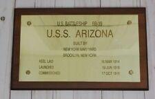U.S.S. Arizona Battleship BB-39 Commemorative Wall Wood Plaque 16