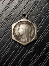 ANTIQUE FRANCE OUR LADY OF LOURDES HOLY PROTECTION AGAINST EVIL MEDAL PENDANT picture