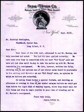 1901 New York - Fasig Tipton Co - High Bred Horses - Rare Letter Head Bill picture