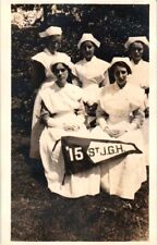 Vintage REAL PHOTO POST CARD*NURSING STUDENTS IN UNIFORM*graduation*1915 St. JGH picture