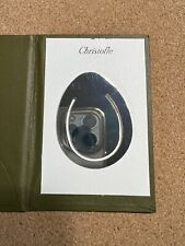 French Christofle Silver Plated Peace Egg Book Page Marker W/Case & Envelope New picture