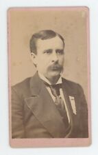 Antique CDV Circa 1870s Large Man in Suit With Mustache Lovejoy Glens Falls, NY picture